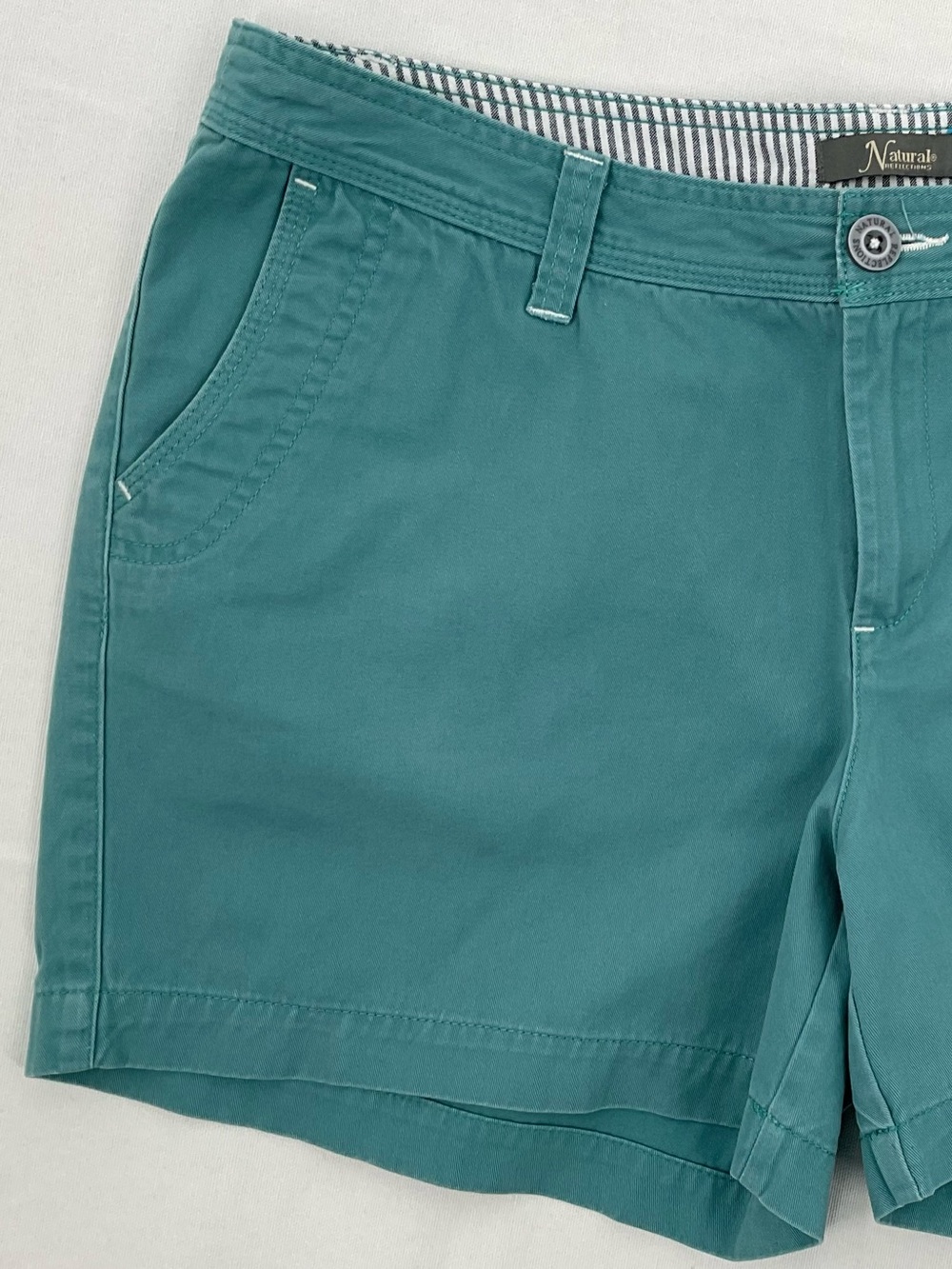 Natural Reflections Teal Women’s Chino Shorts Bass Pro Size 14 4.5” Inseam 100%